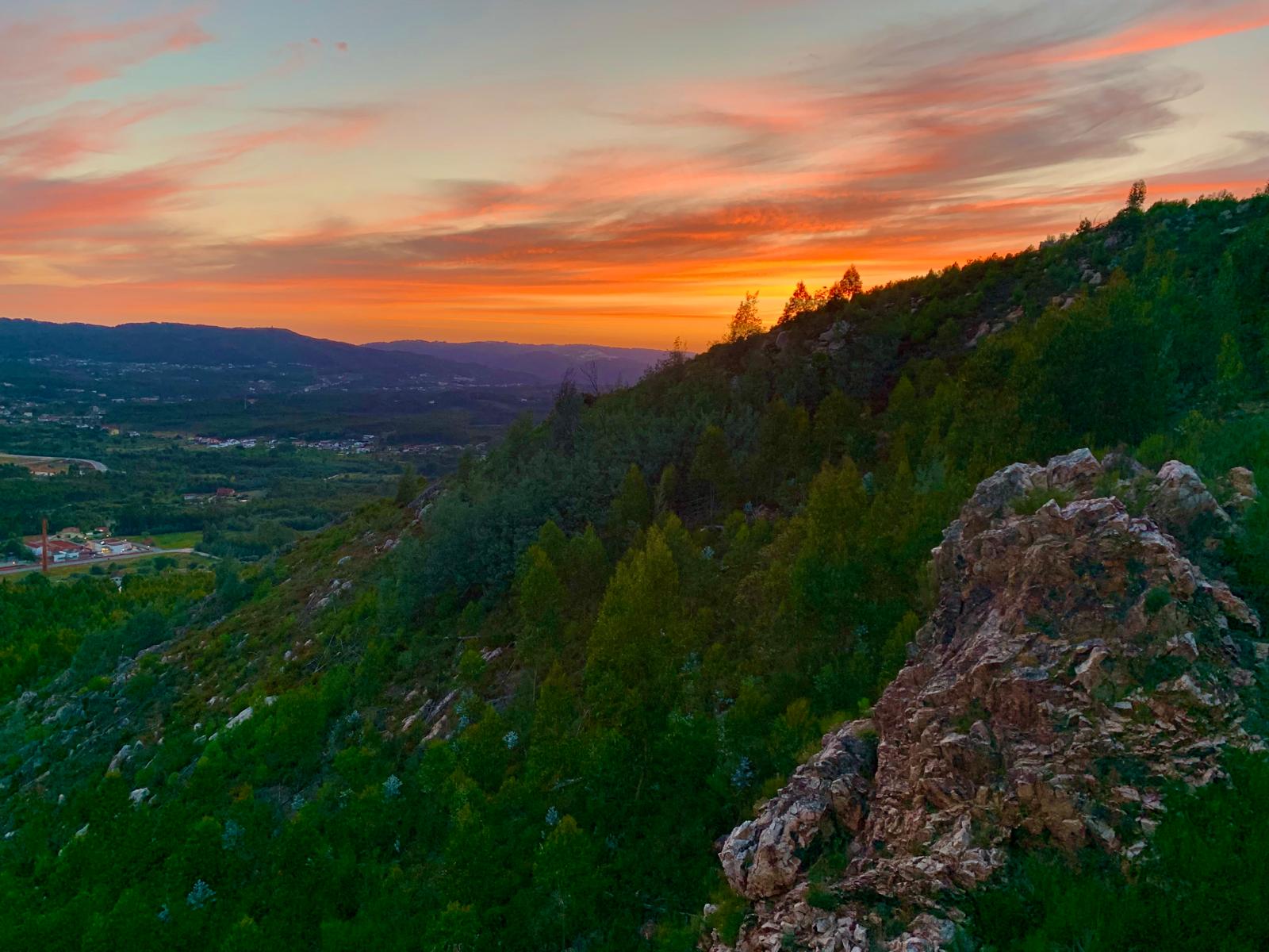 Sunset over the Serra from the hills above town